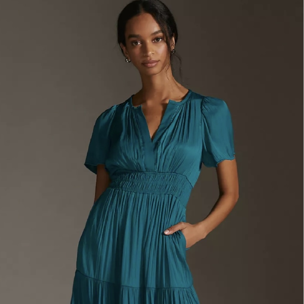 Anthropologie Somerset Maxi Dress size S Teal NWT